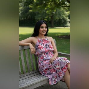 Lush Floral Halter Neck Dress